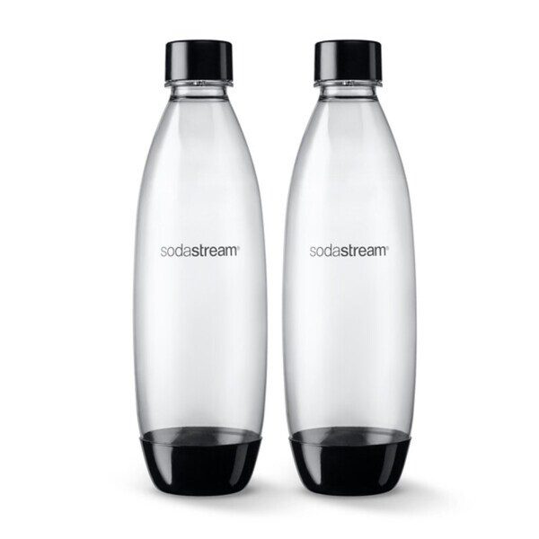Sodastream Slim Carbonating Bottle, 1 L Capacity, Plastic, Black - 1741260010