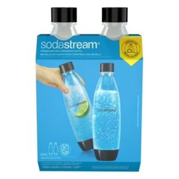Sodastream Slim Carbonating Bottle, 1 L Capacity, Plastic, Black - 1741260010