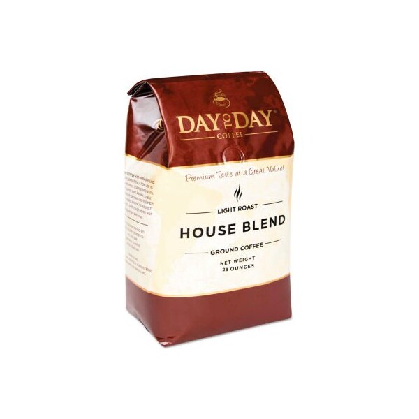 D2D Coffee Day to Day Coffee 100% Pure Coffee, House Blend, Ground, 28 oz Bag, 3/Pack - PCO33750