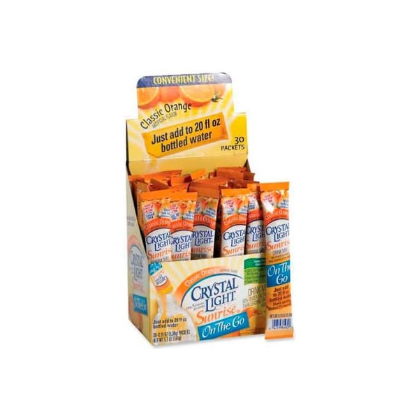 Marjack Crystal Light On-The-Go Mix Sticks, Orange, 0.16 oz., 30/Box - KRFGEN00504