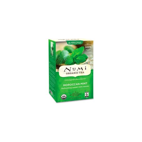 Numi Organic Tea Numi Organic Tea Herbal Tea, Moroccan Mint, Single Cup Bags, 18/Box - NUM10104