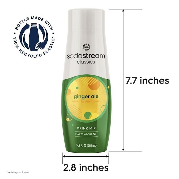 Sodastream Classics Soda Drink Mix, Water, Ginger Ale, 14.9 fl-oz Bottle - 1424201012