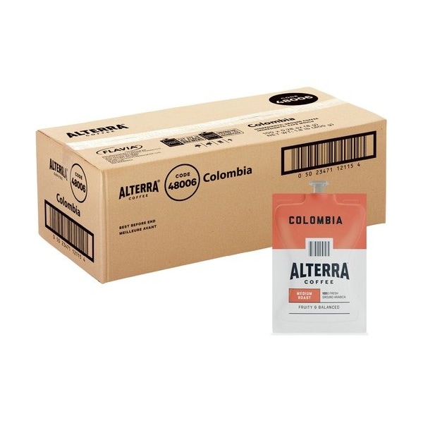 Lavazza Alterra Colombia Coffee Freshpacks, Medium Roast, BK, 100PK - LAV48006