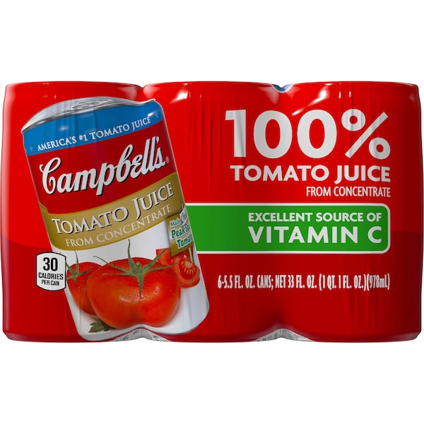 Campbells Campbell's Tomato Juice Kosher 5.5 oz. Cans, PK48 - 000000007