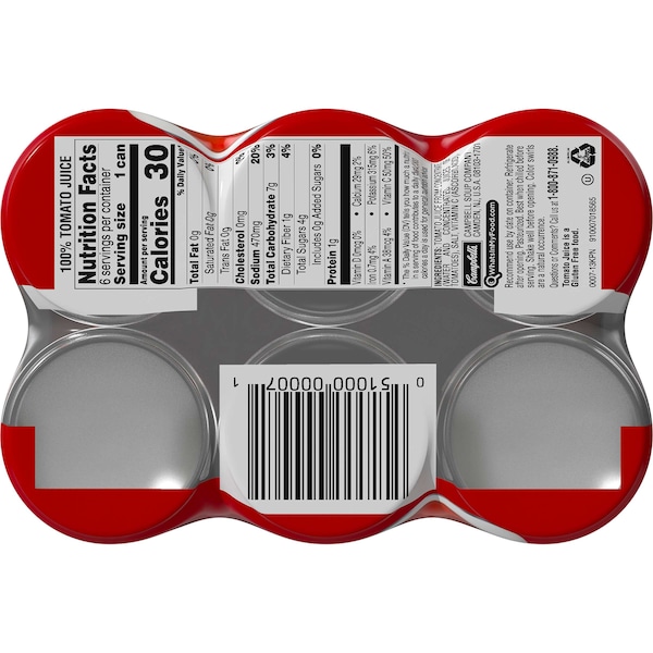 Campbells Campbell's Tomato Juice Kosher 5.5 oz. Cans, PK48 - 000000007