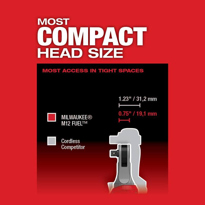 Milwaukee M12 FUEL 12V Inalámbrico de Alta Velocidad 3/8 pulg. Juego de Ratchet con Impact Duty 3/8 pulg. Juego de Llaves de Vaso de Impacto Profundo SAE (8 piezas) - 2567-22-49-66-7024