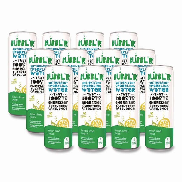 Bubblr Antioxidant Sparkling Water, Lemon Lime Twist'r, 12PK - WIC60014