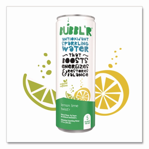 Bubblr Antioxidant Sparkling Water, Lemon Lime Twist'r, 12PK - WIC60014