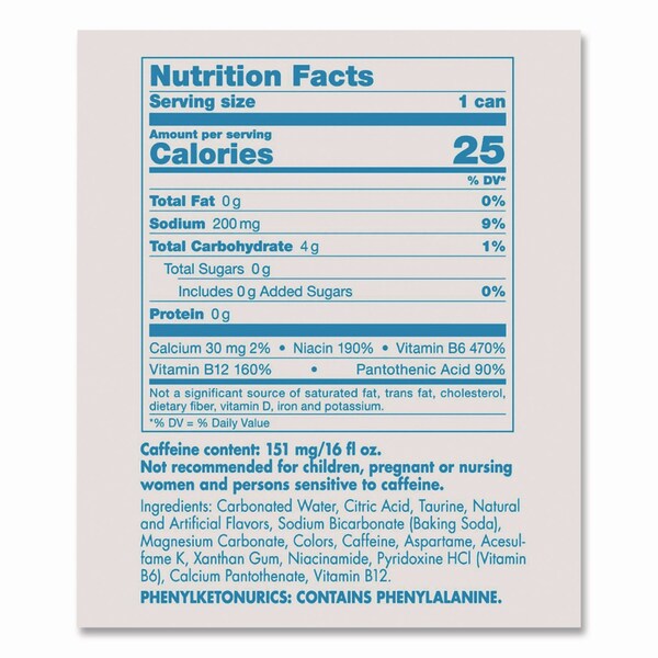 Red Bull Sugar-Free Energy Drink, 12 oz Can, 24PK - RBDRB4817