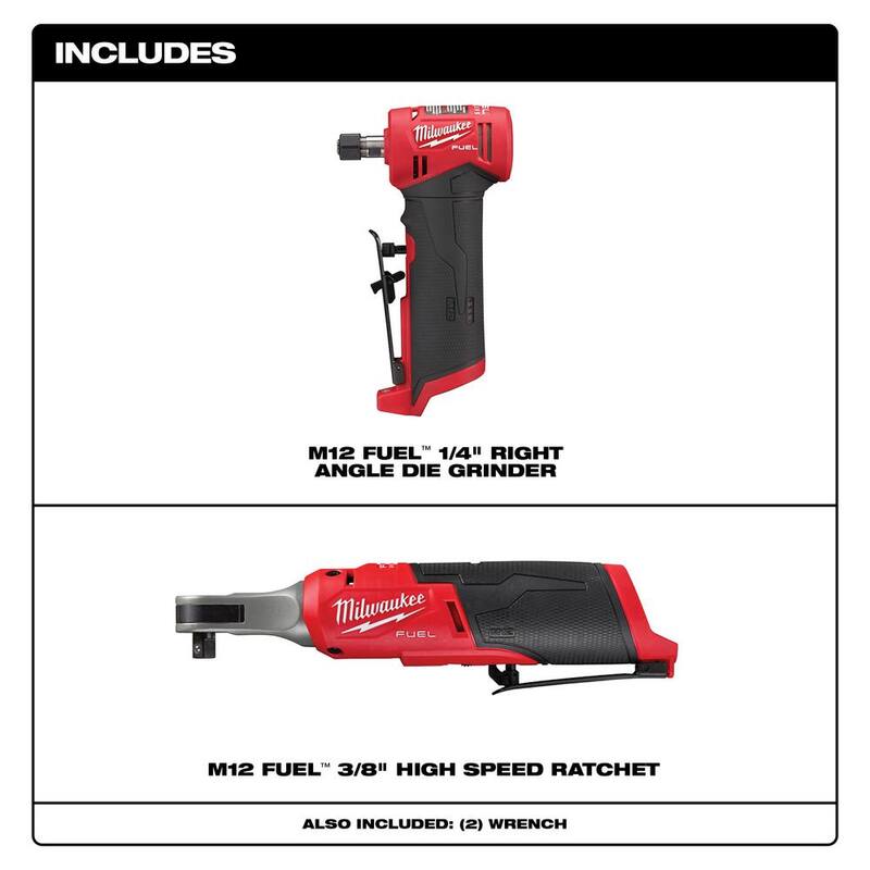 Milwaukee M12 FUEL 12V Lithium-Ion Brushless Cordless High Speed 3/8 in. Ratchet w/ Brushless 1/4 in. Right Angle Die Grinder - 2567-20-2485-20

Llave de trinquete inalámbrica sin escobillas de alta velocidad de 3/8 pulg. con batería de iones de litio de 12V Milwaukee M12 FUEL y esmeriladora de troquel de ángulo recto sin escobillas de 1/4 pulg. - 2567-20-2485-20