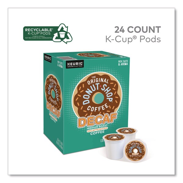 The Original Donut Shop Decaf Coffee K-Cups, 0.39 oz, 22PK - 5000341140