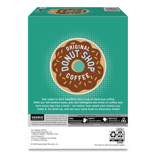 The Original Donut Shop Decaf Coffee K-Cups, 0.39 oz, 22PK - 5000341140