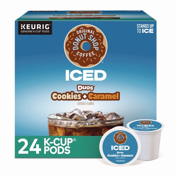 The Original Donut Shop Iced Duos Cookies + Caramel Iced Coffee K-Cup Pods, 24PK - 5000373021