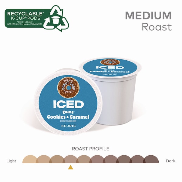 The Original Donut Shop Iced Duos Cookies + Caramel Iced Coffee K-Cup Pods, 24PK - 5000373021