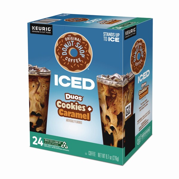 The Original Donut Shop Iced Duos Cookies + Caramel Iced Coffee K-Cup Pods, 24PK - 5000373021