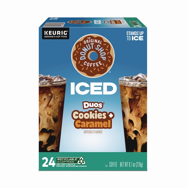 The Original Donut Shop Iced Duos Cookies + Caramel Iced Coffee K-Cup Pods, 24PK - 5000373021