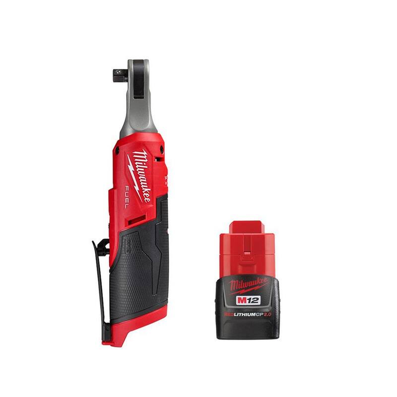 Milwaukee M12 Fuel 12-Volt Lithium-Ion Brushless Inalámbrico de Alta Velocidad de 3/8 pulgadas con Trinquete y Batería M12 2.0 Ah - 2567-20-48-11-2420