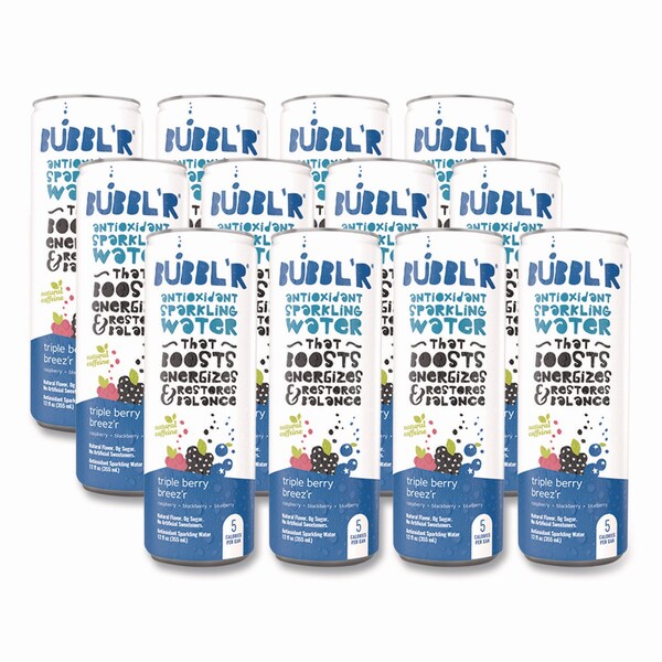 Bubblr Antioxidant Sparkling Water, Triple Berry Breez'r, 12PK - WIC00028