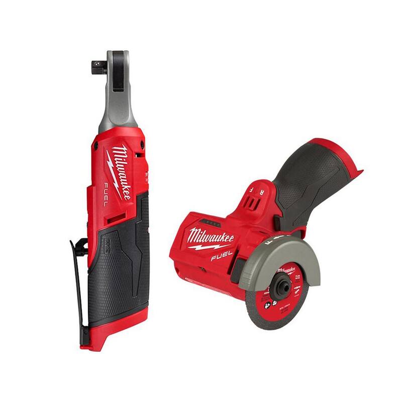 Milwaukee M12 FUEL 12V Lithium-Ion Brushless High Speed 3/8 in. Llave de trinquete inalámbrica y M12 FUEL 3 in. Sierra de corte - 2567-20-2522-20