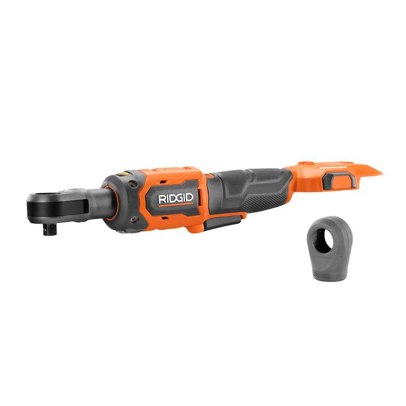 Llave de trinquete inalámbrica sin escobillas RIDGID de 18V 3/8 pulg. (Solo herramienta) y protector - R866011B-AC13B03N