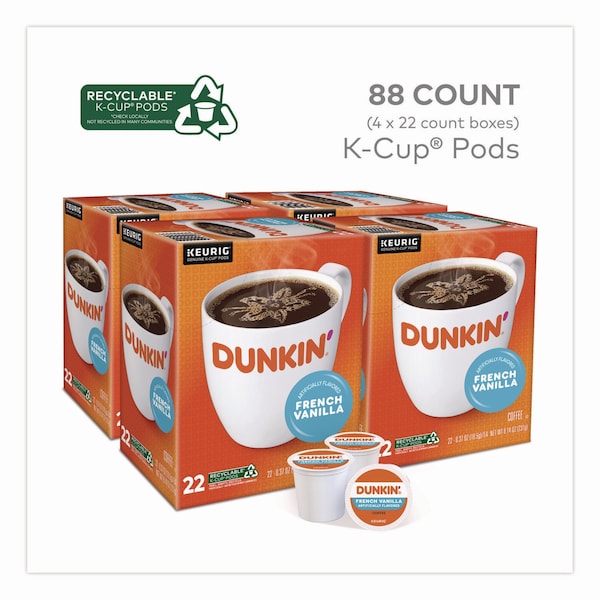 Green Mountain Coffee French Vanilla Coffee K-Cup Pods, 0.37 oz, 88PK - 400847