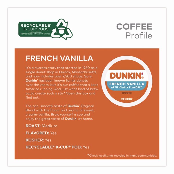 Green Mountain Coffee French Vanilla Coffee K-Cup Pods, 0.37 oz, 88PK - 400847