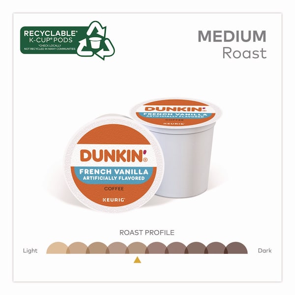 Green Mountain Coffee French Vanilla Coffee K-Cup Pods, 0.37 oz, 88PK - 400847