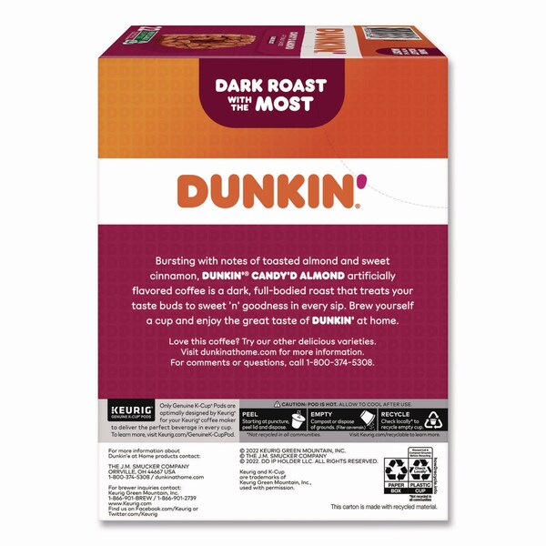 Dunkin Candy'd Almond Coffee K-Cups, 0.35 oz, 22PK - 5000375651