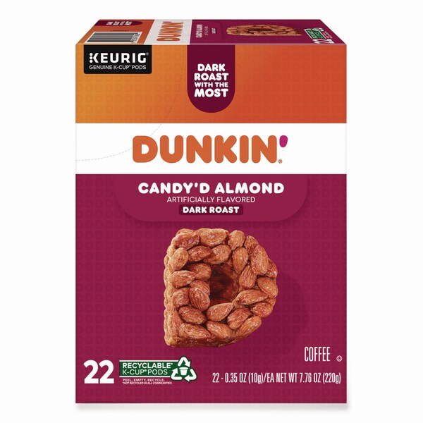 Dunkin Candy'd Almond Coffee K-Cups, 0.35 oz, 22PK - 5000375651