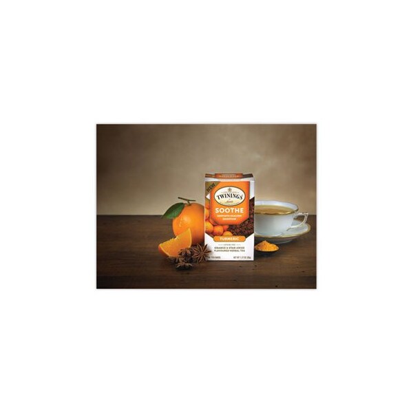 Twinings North America Soothe Decaf Orange and Star Anise Herbal Tea Bags, 0.07 oz Bag, 18PK - TNA53662