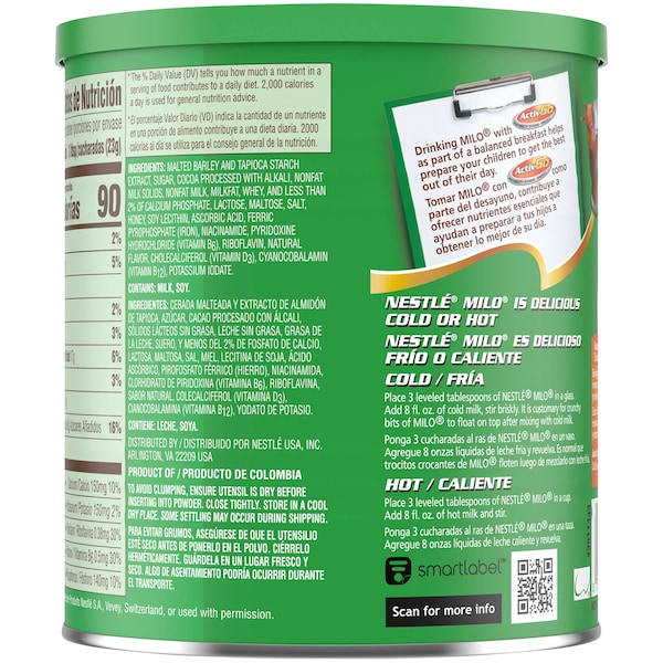 Nestle Nestle Milo Chocolate Nutritional Drink Mix 14.1 oz., PK12 - 00028000892302U