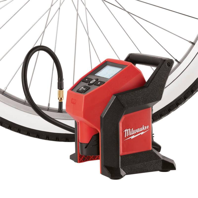 Llave de trinquete inalámbrica sin escobillas de iones de litio de 12 voltios Milwaukee M12 FUEL de alta velocidad de 3/8 pulg. con trinquete de alta velocidad de 1/4 pulg. e inflador - 2567-20-2566-20-2475-20