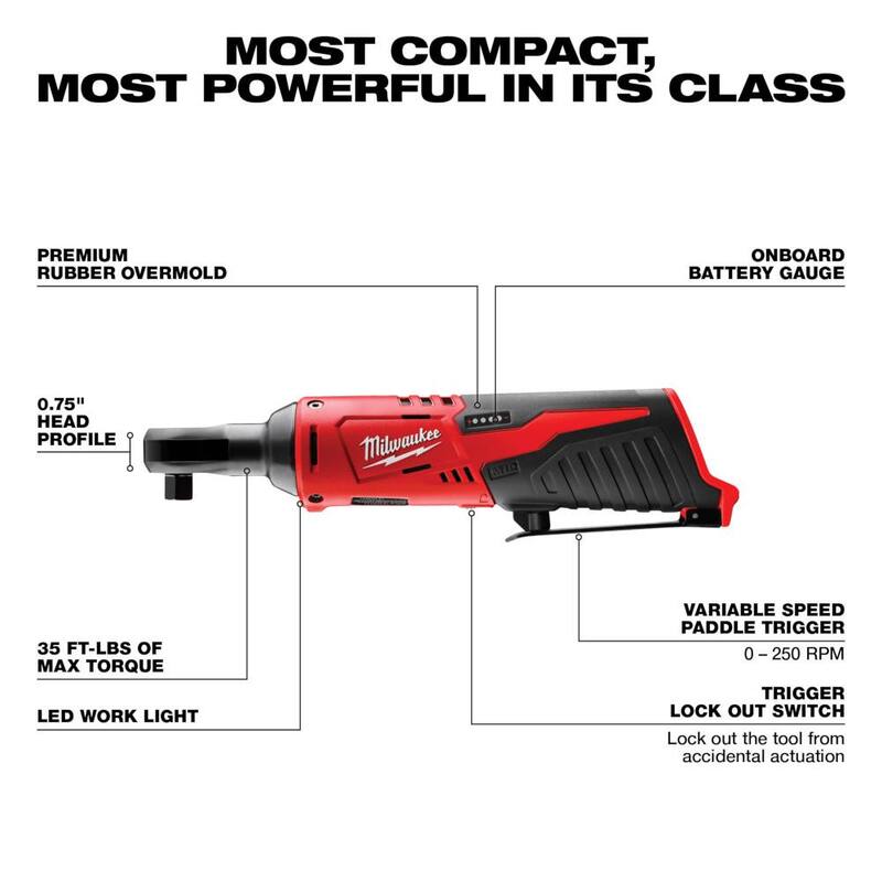 Milwaukee M12 12-Volt Lithium-Ion 3/8 in. Ratchet (solo herramienta) y M12 Cortador de tubos de cobre (solo herramienta) con kit de inicio M12 - 2457-20-2471-20-48-59-2420