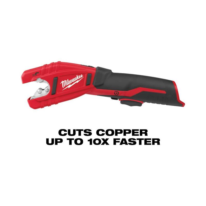 Milwaukee M12 12-Volt Lithium-Ion 3/8 in. Ratchet (solo herramienta) y M12 Cortador de tubos de cobre (solo herramienta) con kit de inicio M12 - 2457-20-2471-20-48-59-2420