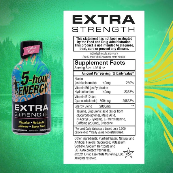 5 Hour Energy 5-hour Energy Tropical Sugar Free Tropical Energy Shot 1.93 oz - 785120