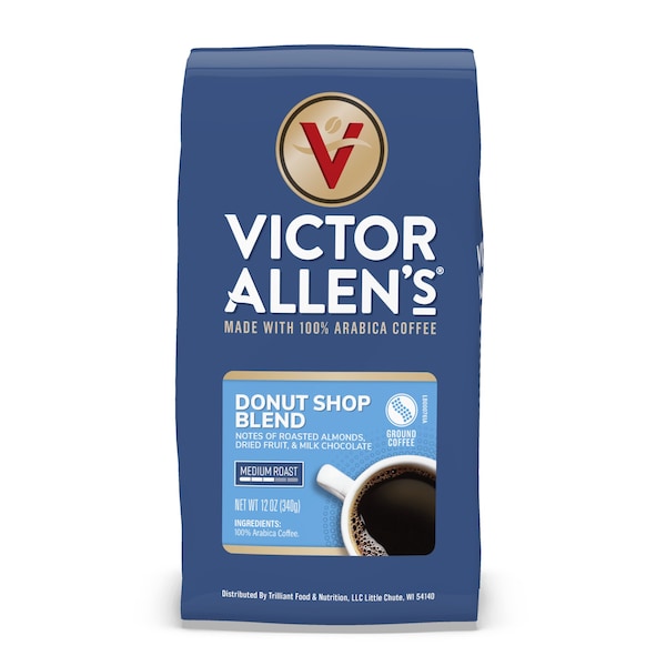 Victor Allen Victor Allen's Coffee Donut Shop Blend, Medium Roast, Ground Coffee, 6 Pack - 12oz Bags - FG015809RV