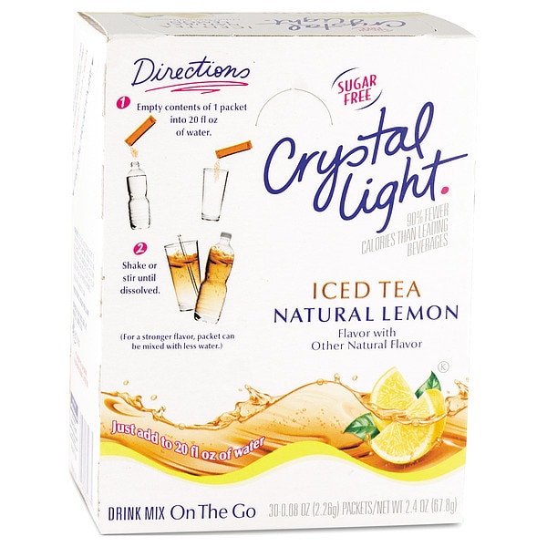 Crystal Light Tea, Lemon, Packet, Non-Caffeinated, Flavored Drink Mix, 0.16 oz, 30 PK - KRF00757