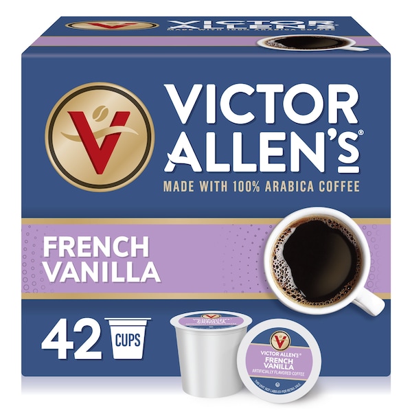 Victor Allen Victor Allen's Coffee French Vanilla Flavored, Medium Roast, 42 count, Single Serve Coffee Pods for Keurig K-Cup Brewers - FG016595RV