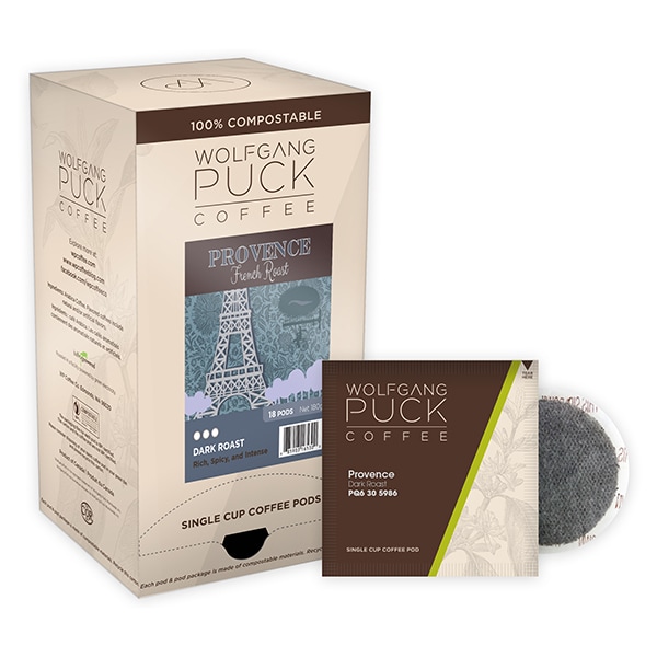 Wolfgang Puck Coffee Provence French Roast Soft Coffee Pods, PK108 PK - 016430