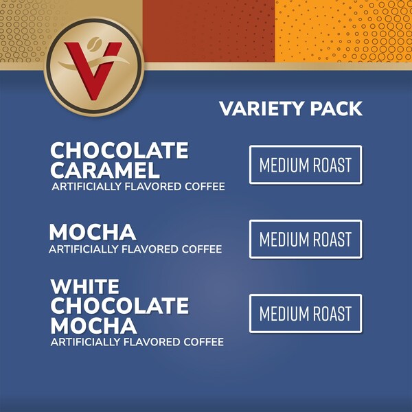 Victor Allen Mocha Flavored Coffee Variety Pack, Single Serve Coffee Pods for K-Cup Brewers, 32PK - FG018454