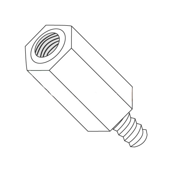 Newport Fasteners Hex Standoff, #8-32 Thrd Sz, Nylon Natural, 1/4" Hex W, 1000 PK - 849206