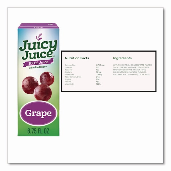 Juicy Juice Juice Box Variety Pack, Assorted Flavors, 6.75 oz Box, 32PK - ZUD48675