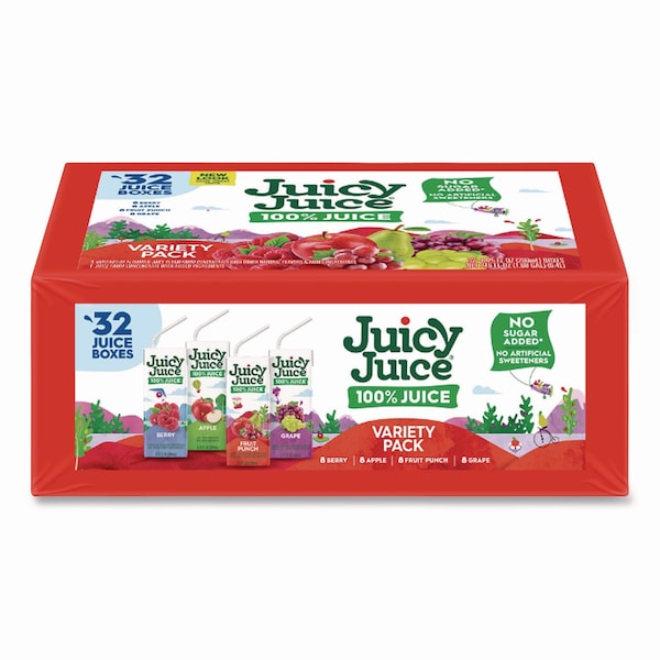 Juicy Juice Juice Box Variety Pack, Assorted Flavors, 6.75 oz Box, 32PK - ZUD48675