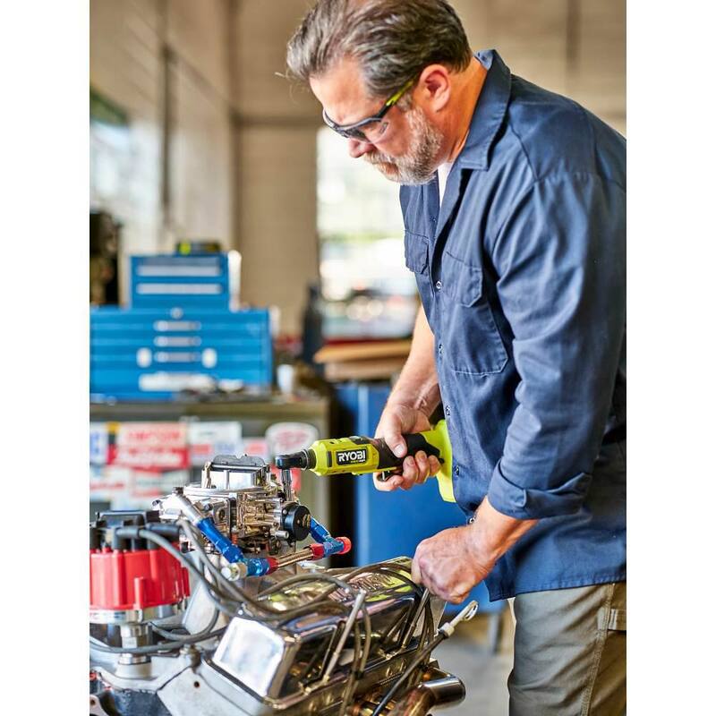 RYOBI ONE+ 18V HP Sin Escobillas 3/8 pulgadas Kit de Trinquete de Alta Velocidad con Batería de 2.0 Ah, Cargador y Batería de Alto Rendimiento de 2.0 Ah - PSBRC26K1-PBP003