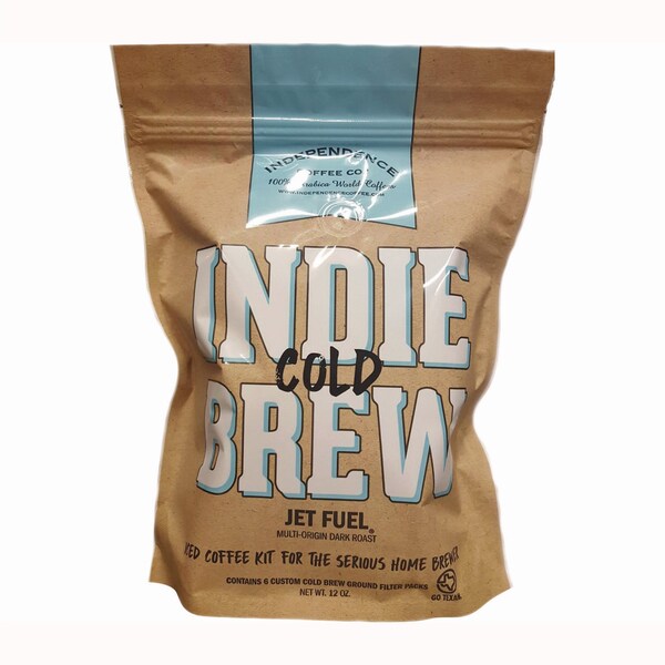Independence Coffee Co. Indie Cold Brew Jet Fuel Coffee Filter Pack, 12 oz Bag - ICF73100