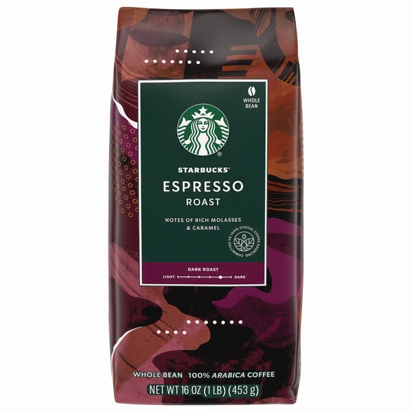 Starbucks Whole Bean Coffee, Dark Espresso Roast, 16 oz Bag - SBK11017855