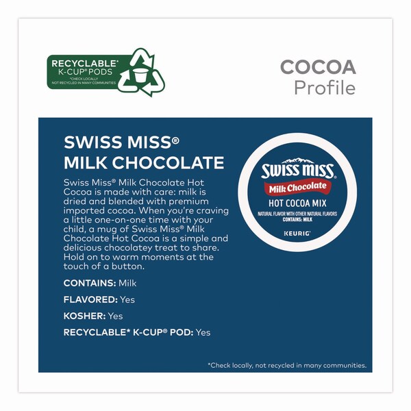 Swiss Miss Milk Chocolate Hot Cocoa K-Cups, 0.65 oz, 44PK - 5000345148