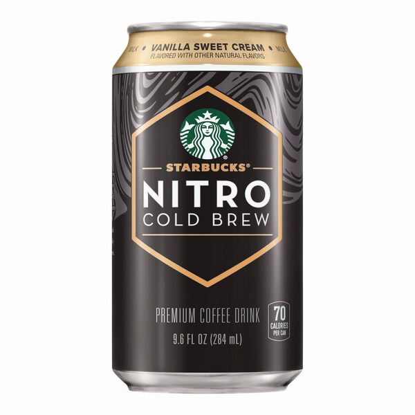 Starbucks Nitro Cold Brew Coffee, Vanilla Sweet Cream, 9.6 oz Can, 12PK - PEP19290