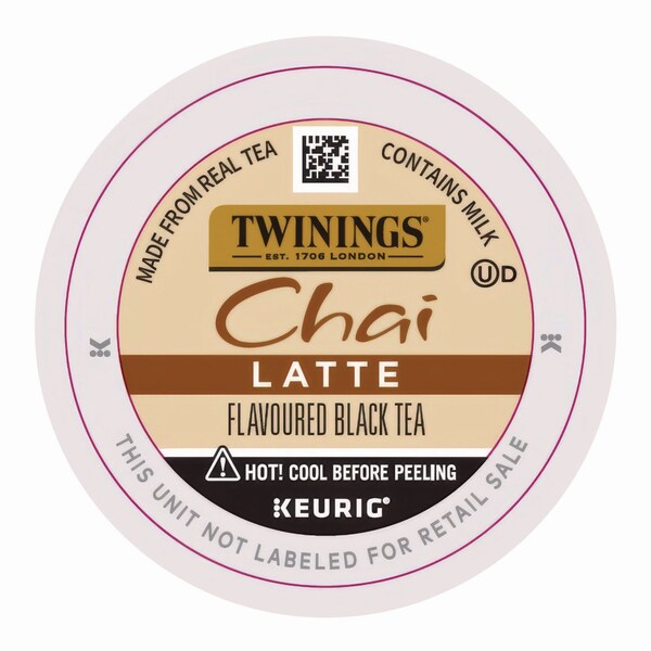 Twinings Tea K-Cups, Chai Tea with Non-Fat Milk and Sweetener, 25% Less Sugar, 0.53 oz K-Cups, 22PK - TNA78919