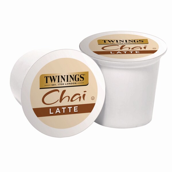 Twinings Tea K-Cups, Chai Tea with Non-Fat Milk and Sweetener, 25% Less Sugar, 0.53 oz K-Cups, 22PK - TNA78919